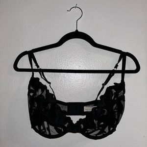 FLEUR DU MAL Lily Embroidery Plunge Bra 34G - Like New